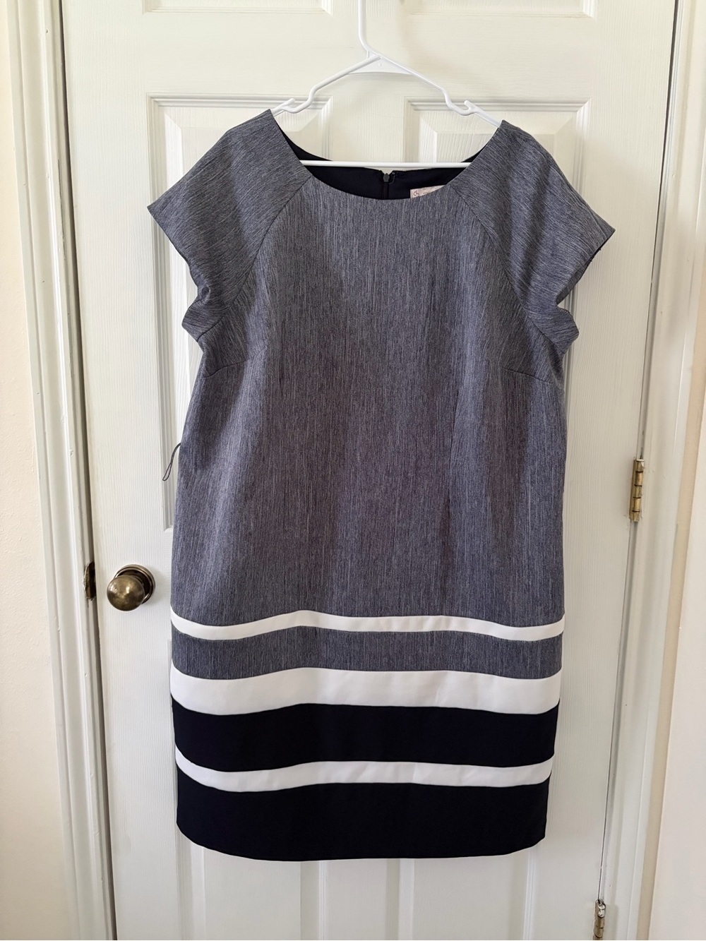 House of CB Womens Gray and Black Striped Dress
